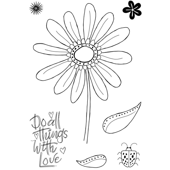Woodware 4"X6" Clear Stamp Singles: Petal Doodles With Love (JGS859)