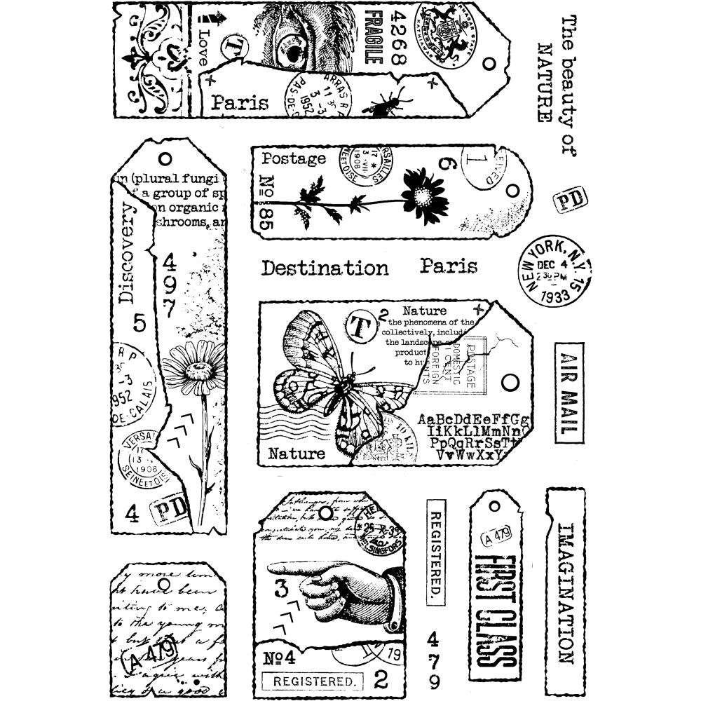 Woodware 6"X8" Clear Stamp Singles: Tag Collection (FRB005)