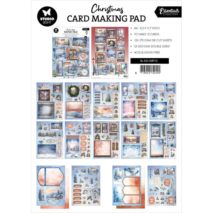 Studio Light Essentials Card Making Pad: Nr. 12, Dreamy Christmas, 14/Pkg (5A0023J81G6L7)