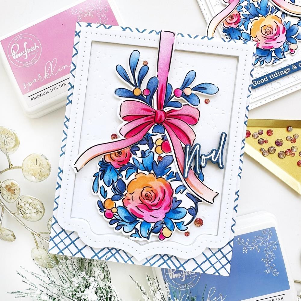 Pinkfresh Studio 4"X6" Clear Stamp Set: Floral Bauble (PF178122)