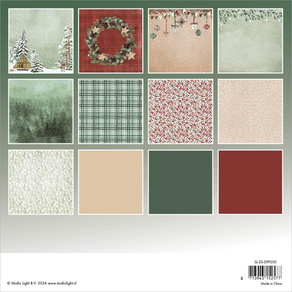 Studio Light Essentials 8"X8" Paper Pad: Nr. 200, Festive Forest, 36/Pkg (5A0023H11G6LY)