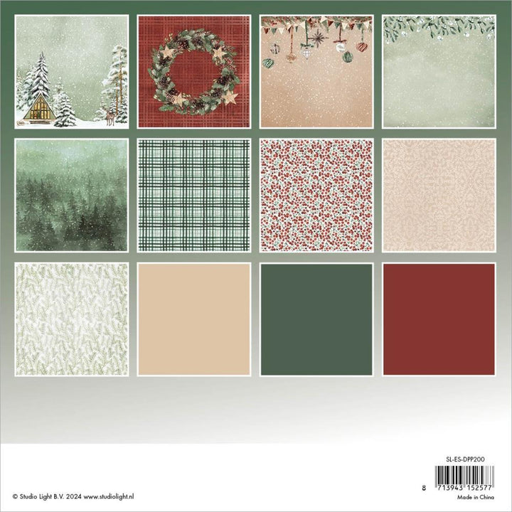 Studio Light Essentials 8"X8" Paper Pad: Nr. 200, Festive Forest, 36/Pkg (5A0023H11G6LY)