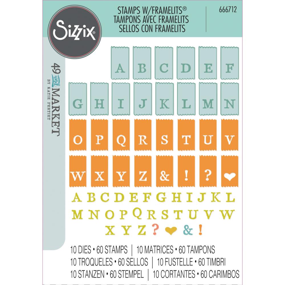 Sizzix/49 and Market A5 Clear Stamps With Framelits Die: Tab Stamp Alpha (5A00241Q1G7B2)