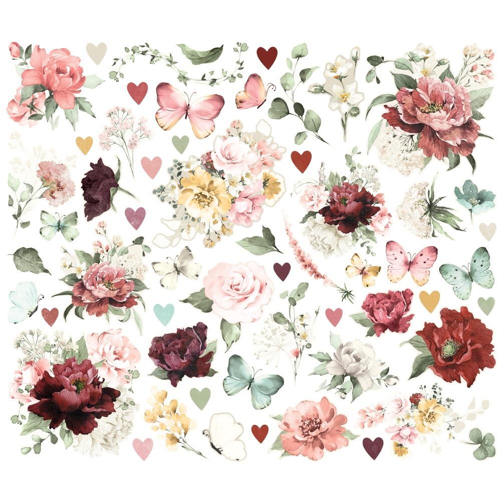 Simple Stories Simple Vintage Love Story Bits & Pieces Die-Cuts: Floral, 57/Pkg (VLO21423)