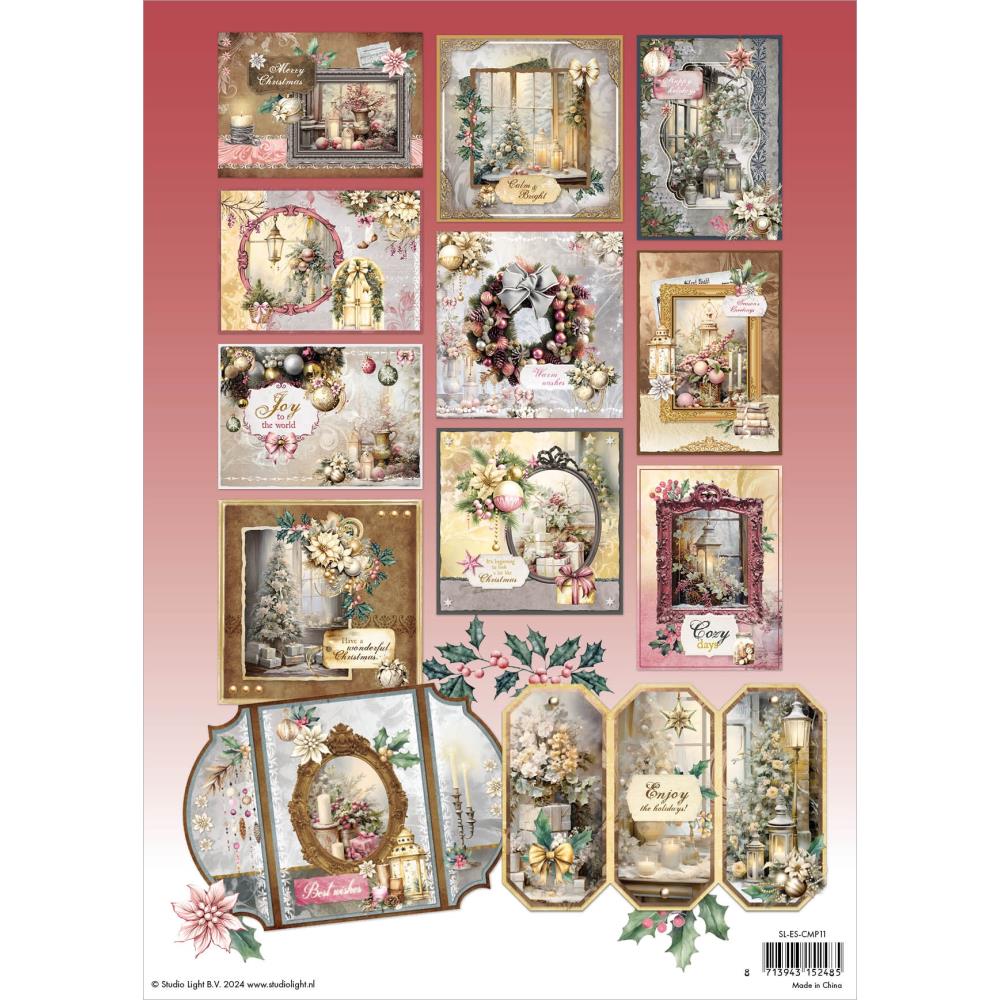 Studio Light Essentials Card Making Pad: Nr. 11, Romantic Christmas, 14/Pkg (5A0023GK1G6N0)