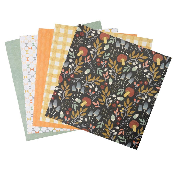 American Crafts Farmstead Harvest 12"X12" Single-Sided Paper Pad: w/Gold Foil, 24/Pkg (ACFH4782)