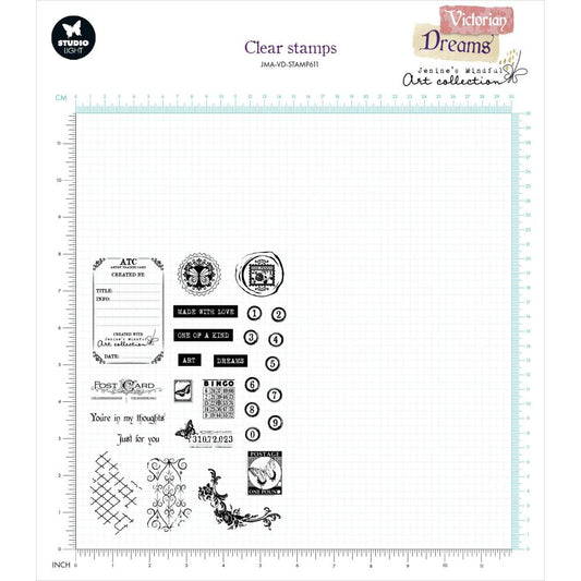 Studio Light Jenine's Mindful Art Clear Stamp: Nr. 611, ATC Embellishments (STAMP611)