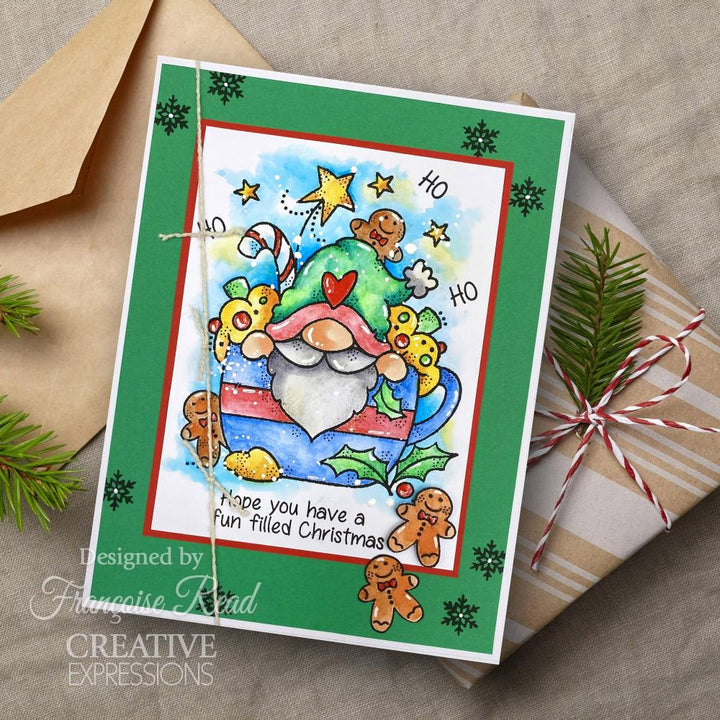 Woodware 4"X6" Clear Stamp Singles: Gnome Christmas Cup (FRS1005)