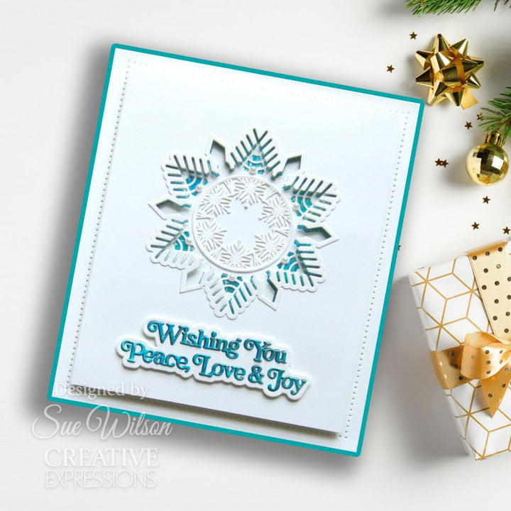 Creative Expressions Festive Shadowed Craft Die: Wishing You Peace Love & Joy, By Sue Wilson (5A00283L1GB5G)