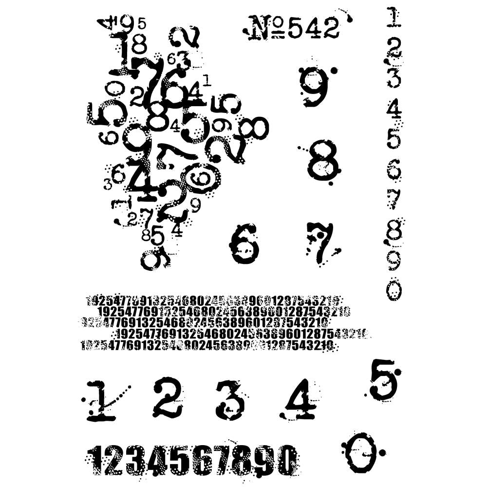 Woodware 4"X6" Clear Stamps: Inky Numbers (FRS994)