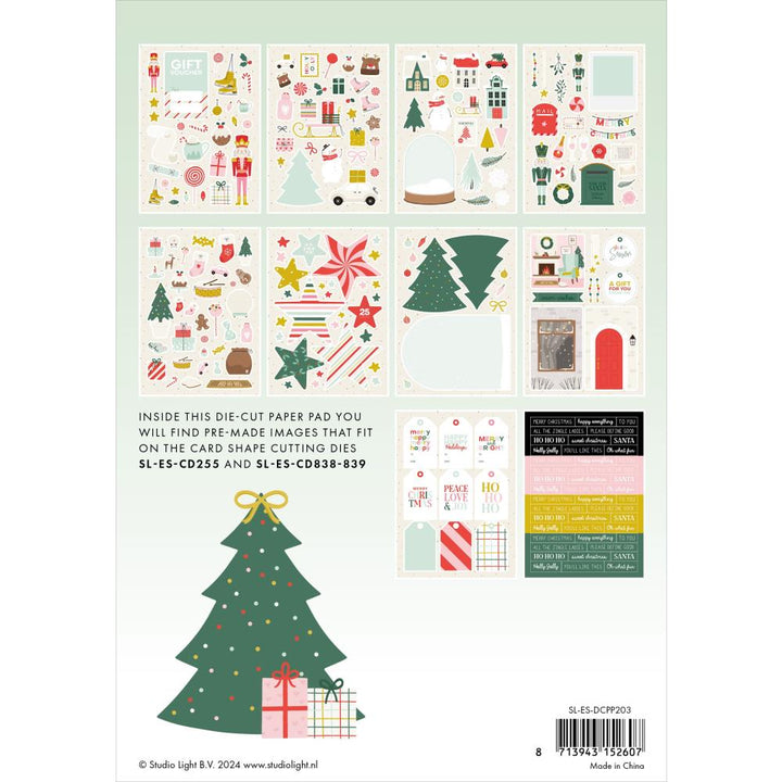 Studio Light Essentials 5.83"X8.25" Die-cut Paper Pad: Nr. 203, Sweet Christmas, 20/Pkg (5A0023HQ1G6JL)