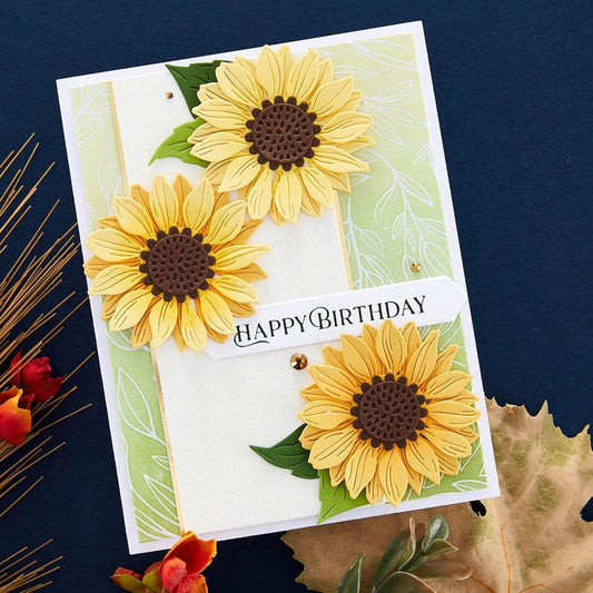 Spellbinders Serenade Of Autumn Etched Dies: Sunflower Serenade (S3494)