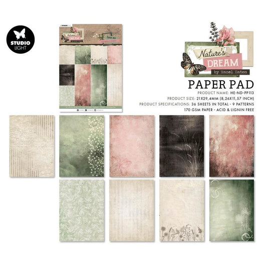 Studio Light HEN Natures Dream Paper Pad: Nr. 113, Background Papers, 36/Pkg (ENDPP113)