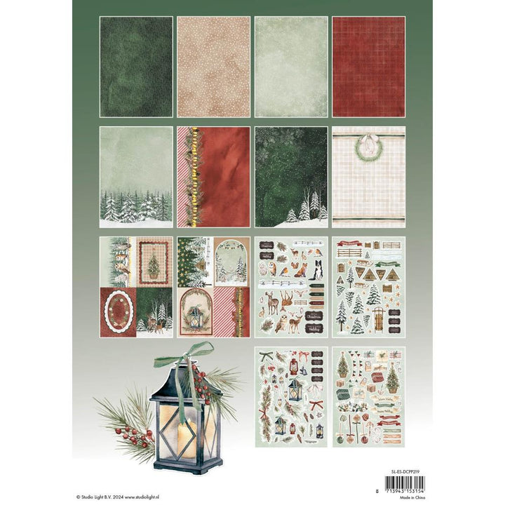 Studio Light Designer 8.26"X11.57" Die-Cut Paper Pad: Nr. 219, Festive Forest, 28/Pkg (5A002BK21GDXM)