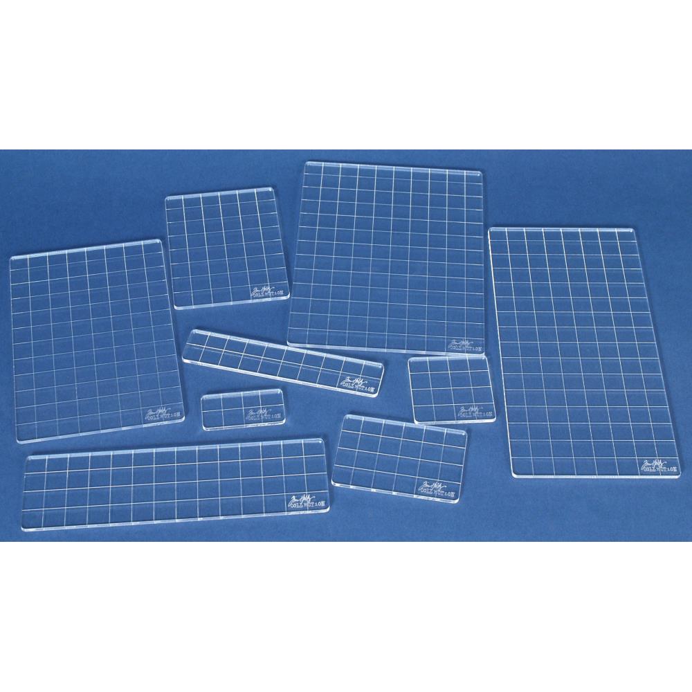 Tim Holtz Acrylic Stamping Grid Blocks, 9/Pkg (GBXL)