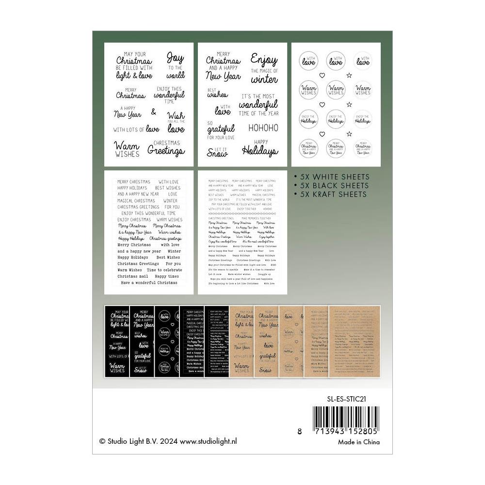 Studio Light Essentials Sticker Pad: Nr. 21, Christmas Texts (5A0023MF1G6L2)