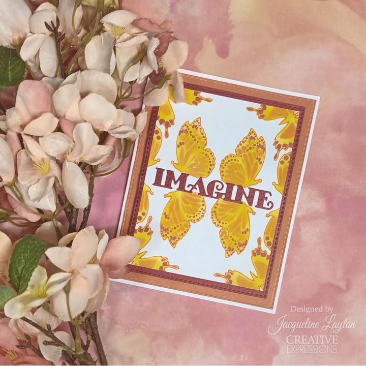 Creative Expressions 4"X3" Mini Layering Stencil: Butterfly Background, 3/Pkg (LSBUTTER)