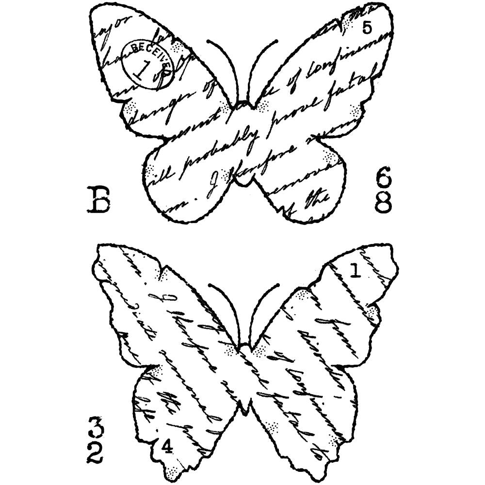 Woodware 3"X4" Clear Stamp Singles: Torn Paper Butterflies (FRM070)