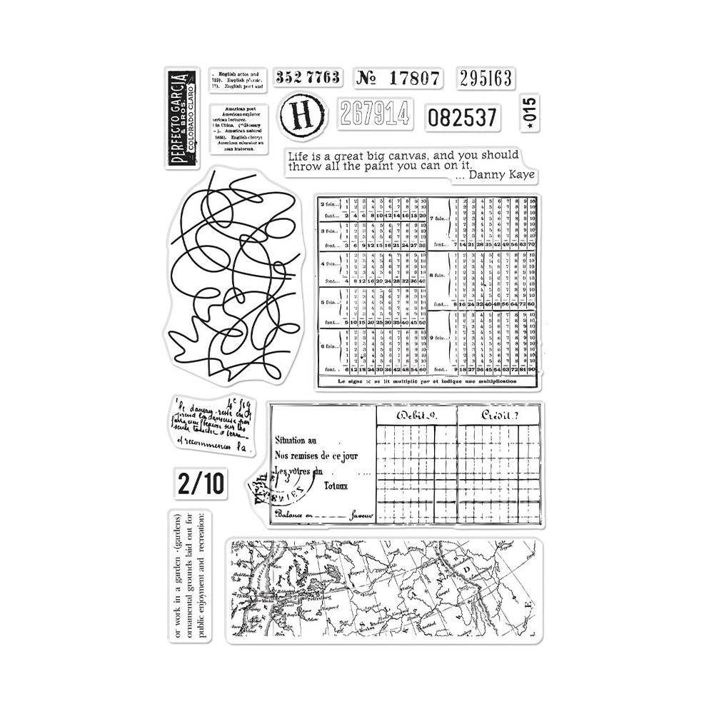 Hero Arts 4"X6" Clear Stamps: Vintage Map And Ledger (HACM739)