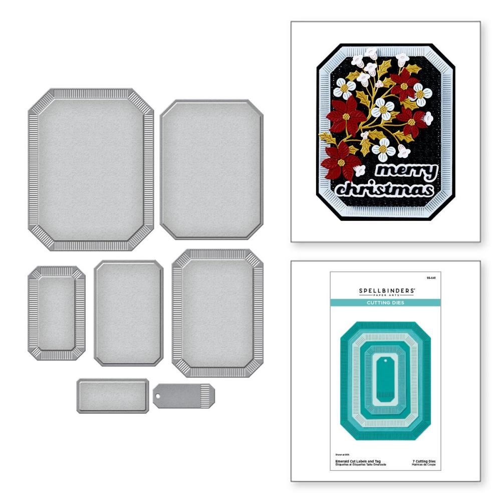 Spellbinders Home For The Holidays Etched Dies: Emerald Cut Labels And Tag (5A002C8T1GFT3)