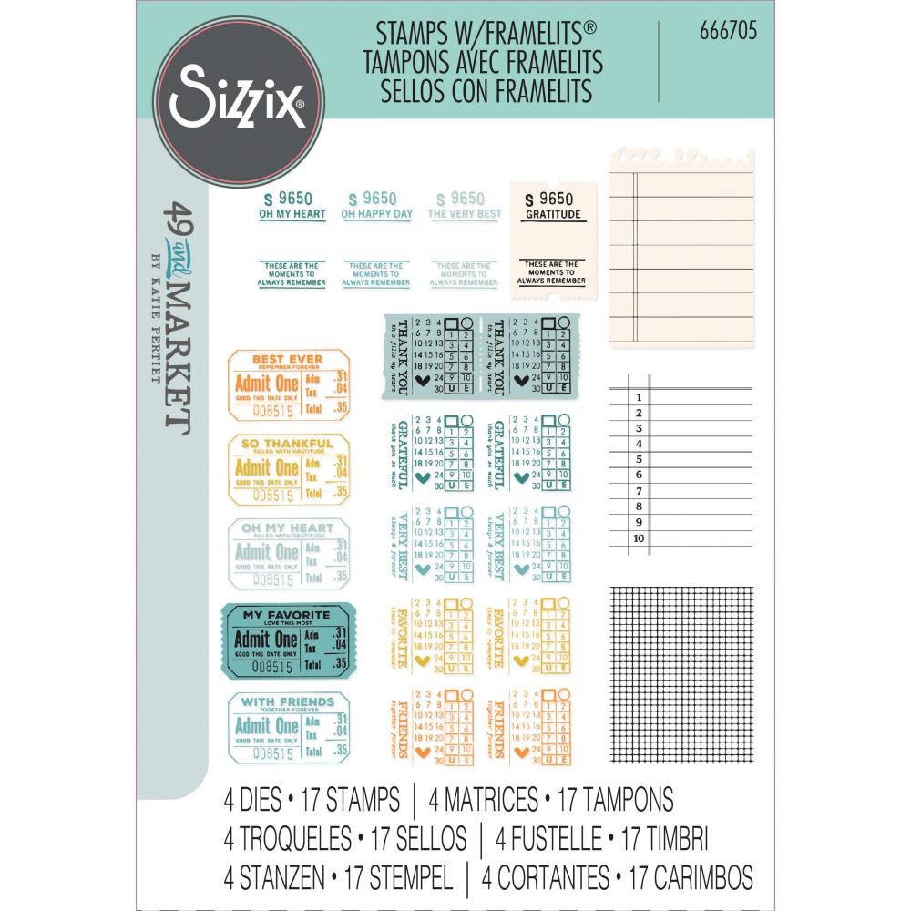 Sizzix/49 and Market A5 Clear Stamps With Framelits Die: Forever Journal Essentials (5A00241C1G7B0)