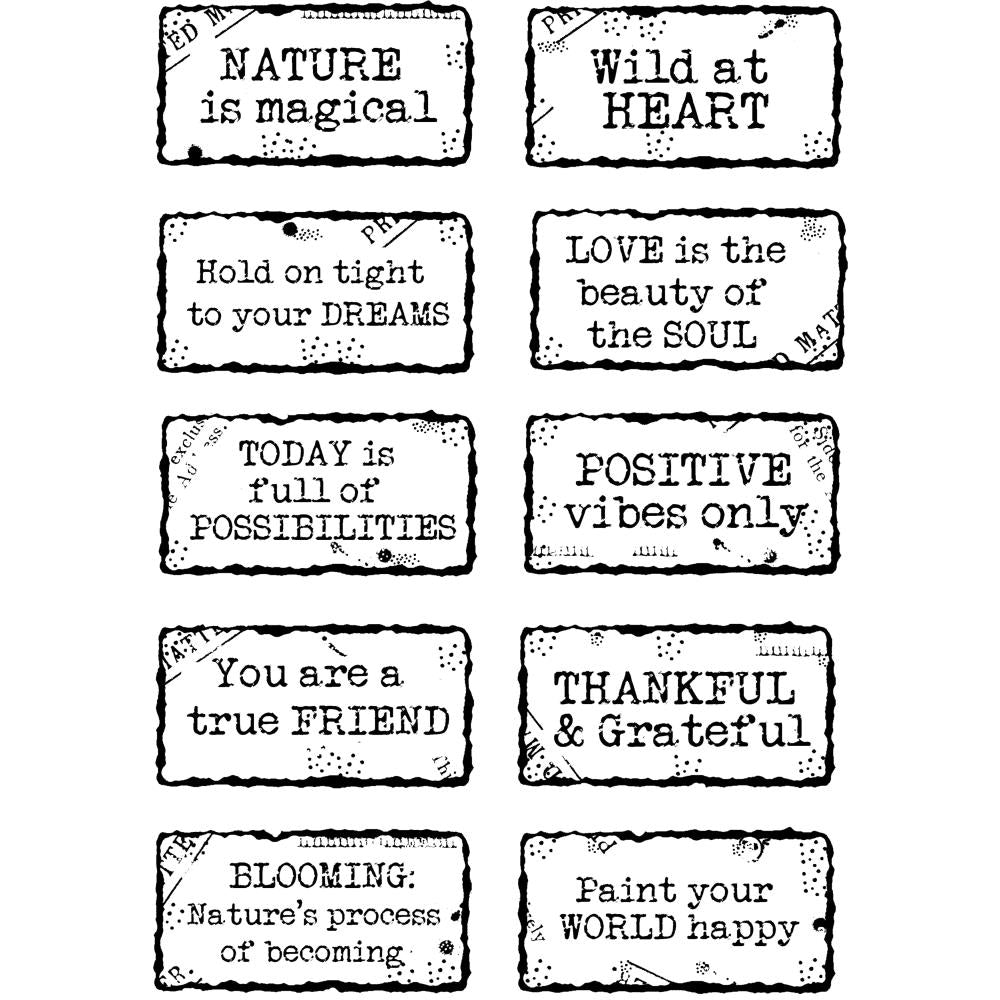 Woodware 4"X6" Clear Stamp Singles: Distressed Labels (FRS1026)