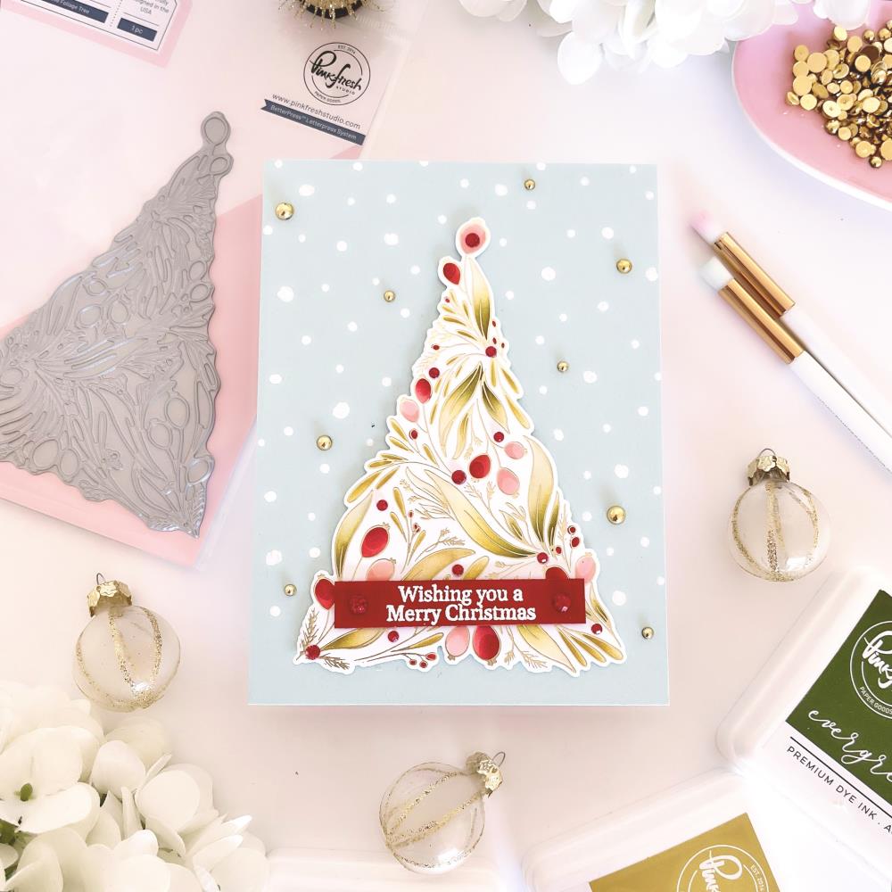 Pinkfresh Studio Press Plate: Festive Foliage Tree (5A002CMQ1GG4Z)