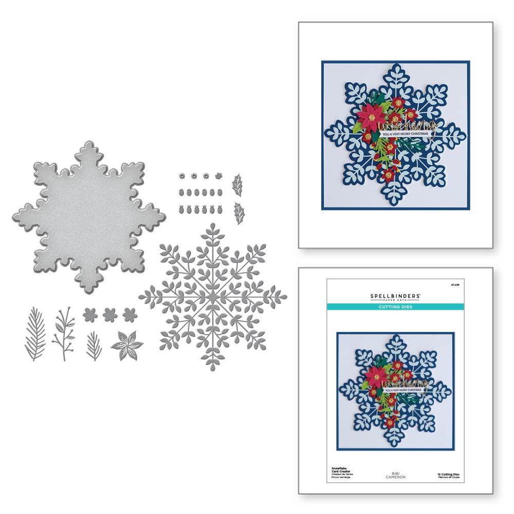Spellbinders Etched Dies: Snowflake Card Creator, By Bibi Cameron (S7236)
