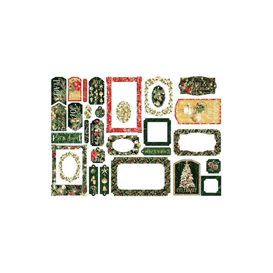 Graphic 45 Merry & Bright Die-Cut Assortment: Tags & Frames (5A002BZT1GFJ5)