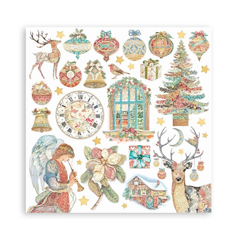 Stamperia Christmas Greetings 8"X8" Double-Sided Paper Pad, 10/Pkg (SBBS86)
