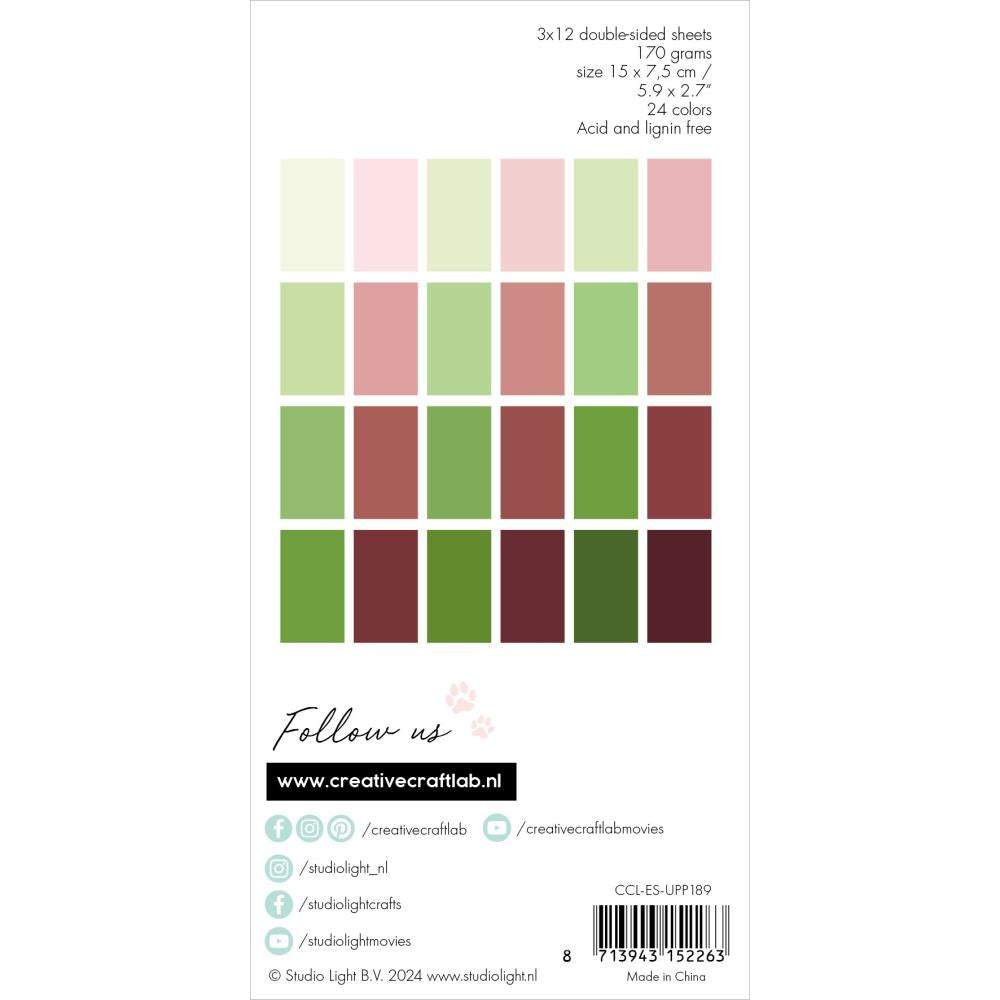 Studio Light Essentials 3"X4" Unicolor Paper Pad: Nr. 189, Palmtrees, 24/Pkg (5A0023HS1G6MC)