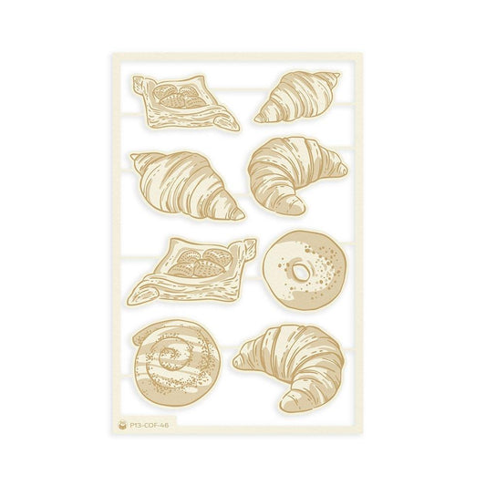 P13 Coffee Break 4"X6" Die-Cut Chipboard Embellishments: #03, 7/Pkg (P13COF46)