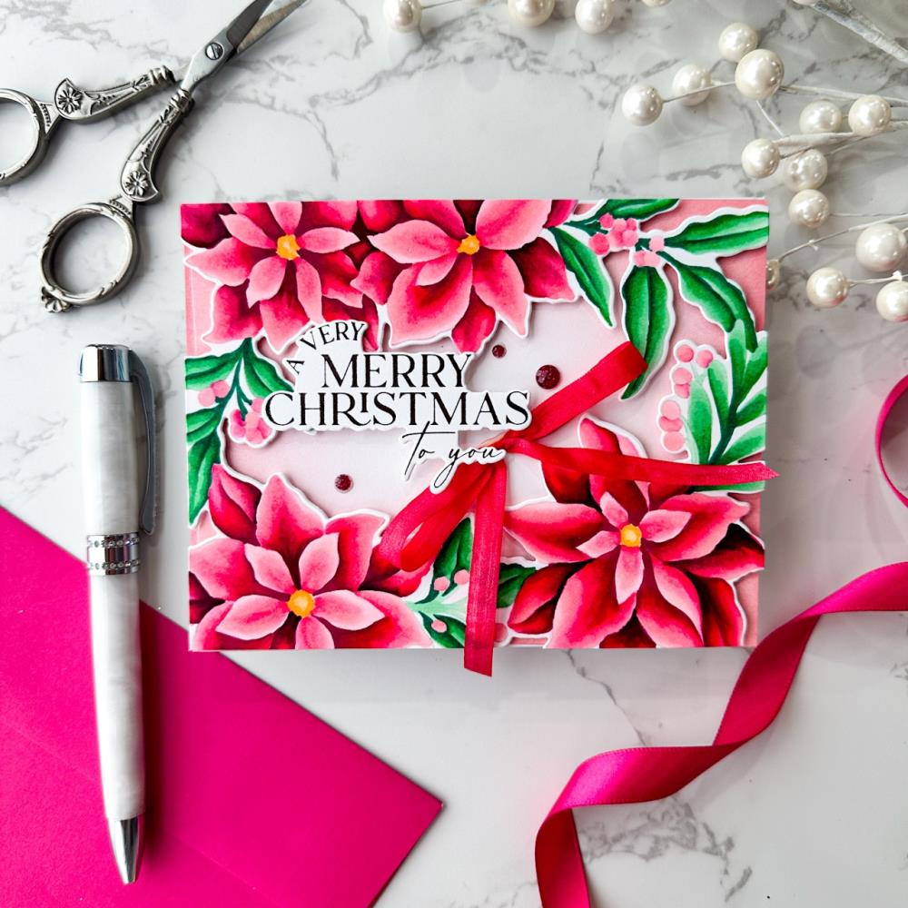 Pinkfresh Studio 4.25"X5.5" Stencils: Poinsettia Frame, 7/Pkg (5A002CMW1GG4C)