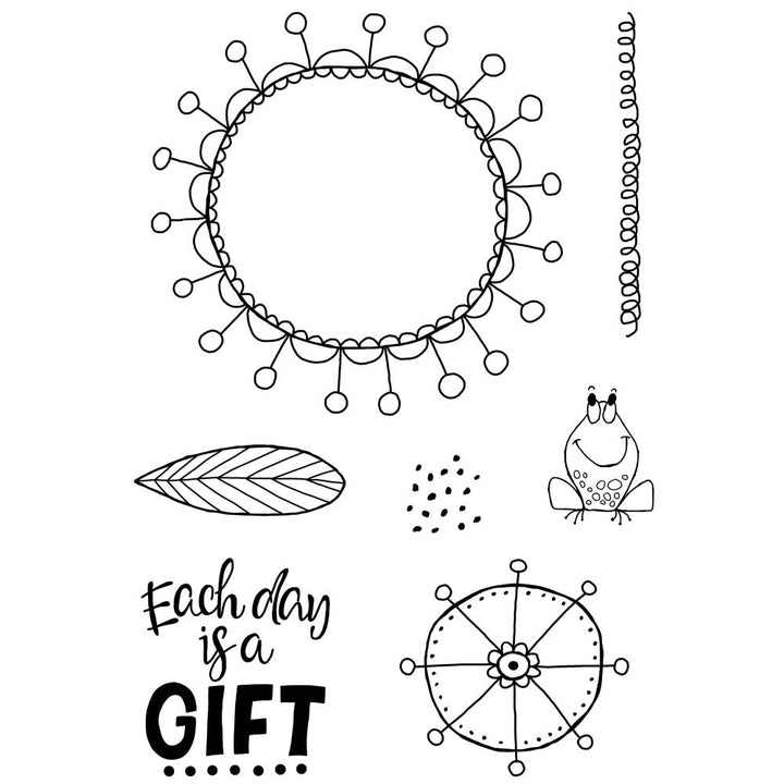 Woodware 4"X6" Clear Stamp Singles: Petal Doodles It's A Gift (JGS864)