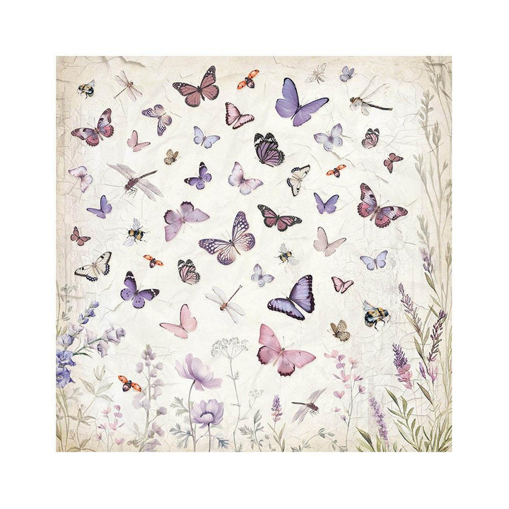 Stamperia Lavender 12"X12" Polyester Fabric, 4/Pkg (5A0027GS1G9T5)