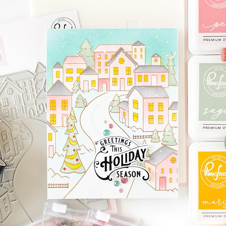 Pinkfresh Studio 4.25"X5.5" Stencils: Holiday Street, 7/Pkg (5A002CM81GG4M)