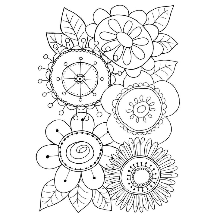 Woodware 4"X6" Clear Stamp Singles: Petal Doodles All Bunched Up (JGS855)