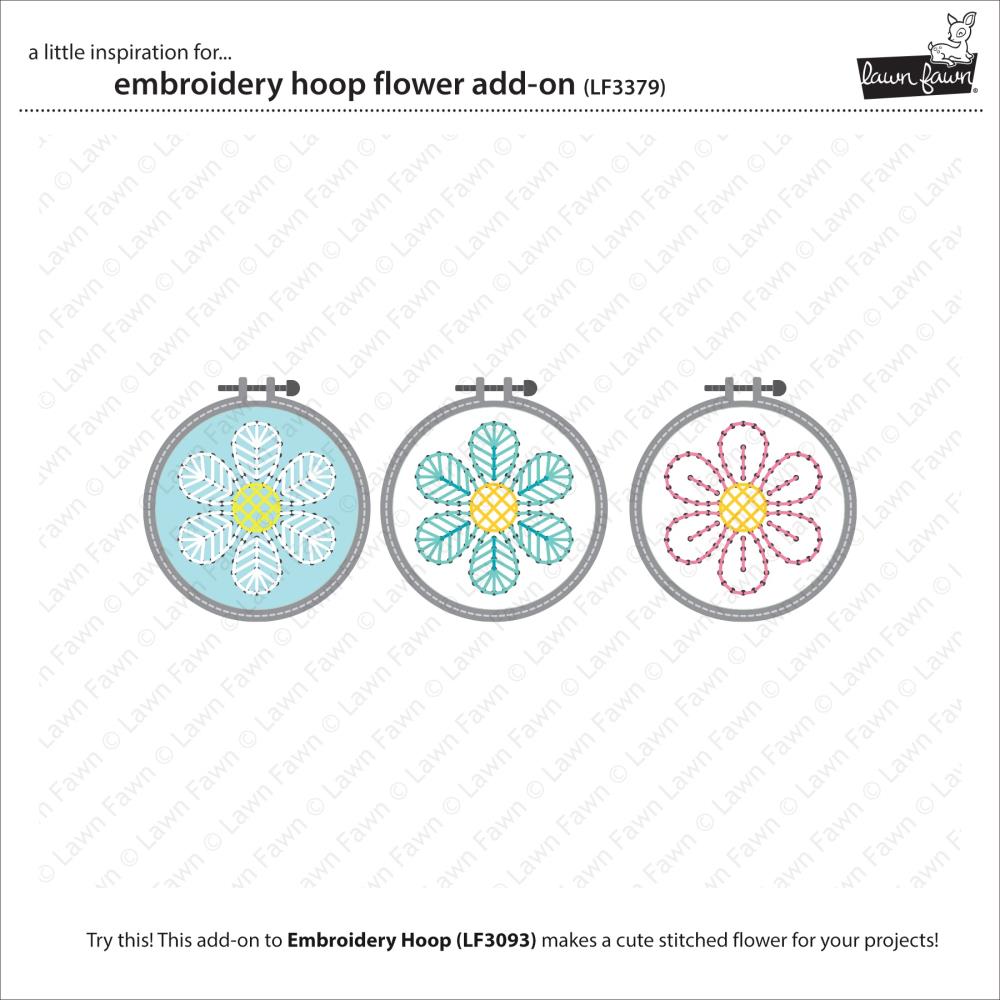 Lawn Fawn Lawn Cuts Custom Craft Die: Embroidery Hoop Flower Add-On (LF3379)