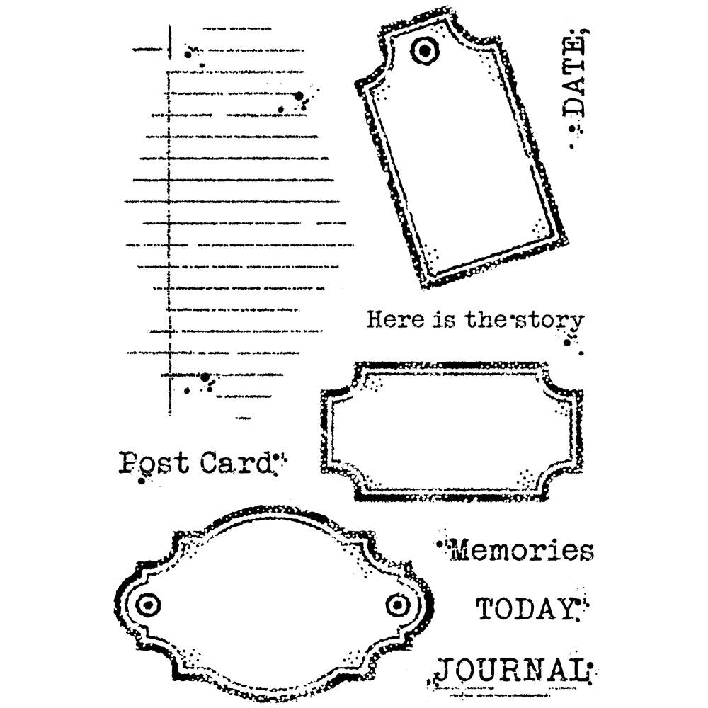 Woodware 4"X6" Clear Stamps: Old Labels (FRS995)