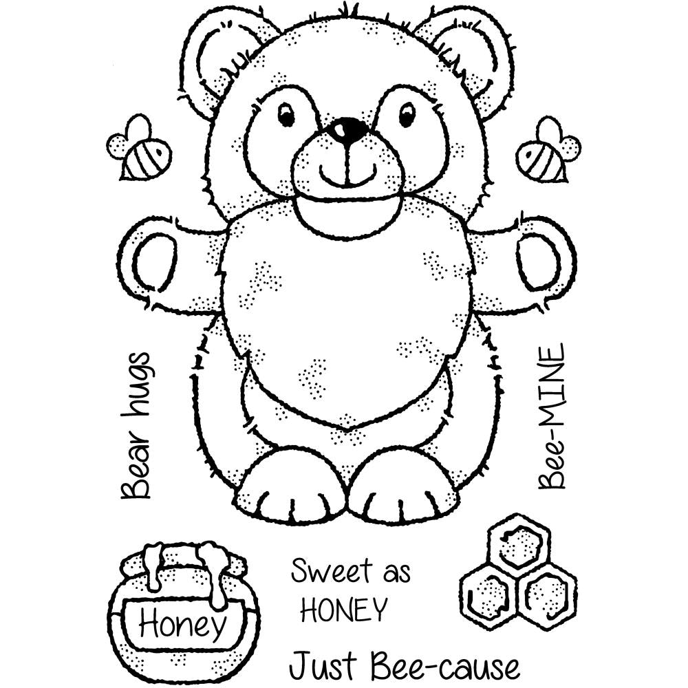 Woodware 4"X6" Clear Stamp Singles: Honey Bear Gnome (FRS1032)