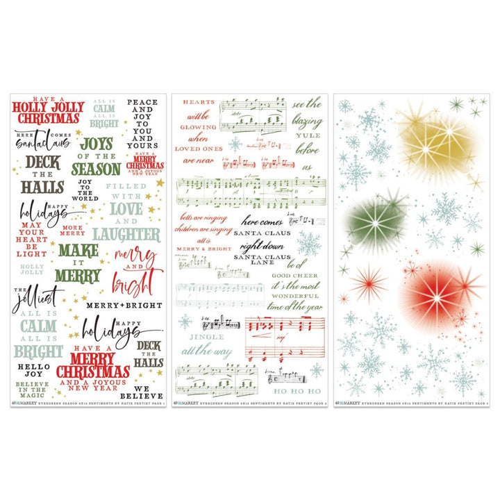 49 and Market Evergreen Season Rub-On Transfer Set: Sentiments (5A0027PF1GB12)