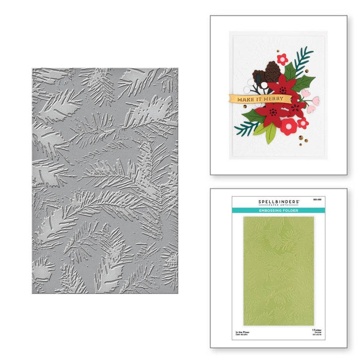 Spellbinders Make It Merry Embossing Folder: In The Pines (SES050)