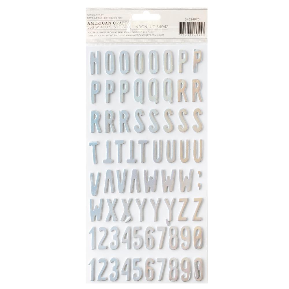 American Crafts Happy Halloween Thickers Stickers: Alpha - Holographic Foil On Foam, 139/Pkg (ACHH4875)