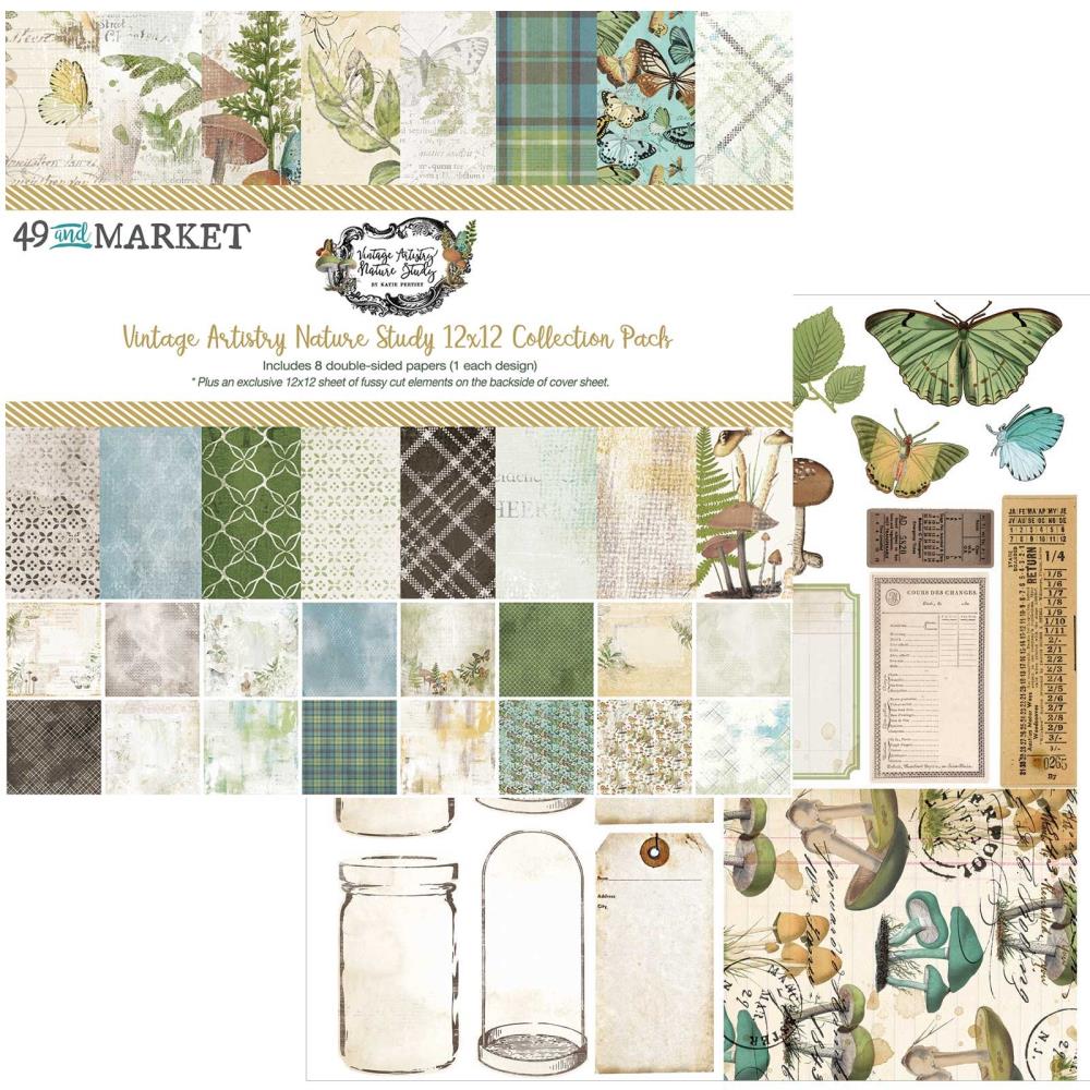 49 and Market Vintage Artistry Nature Study 12"X12" Collection Pack (NS41657)