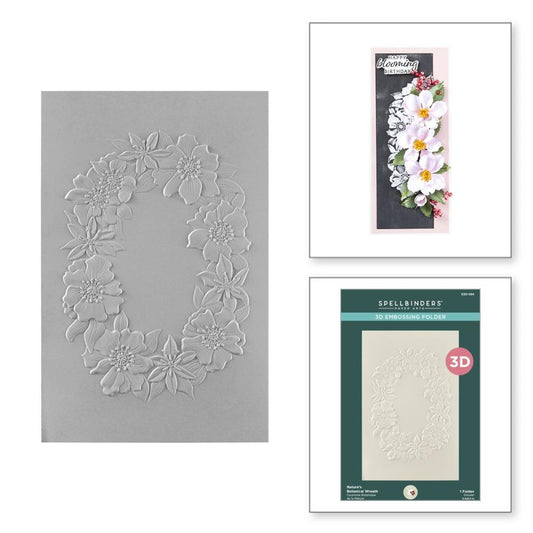 Spellbinders 3D Embossing Folder: Nature's Botanical Wreath, By Susan Tierney-Cockburn (5A002C7M1GFSH)