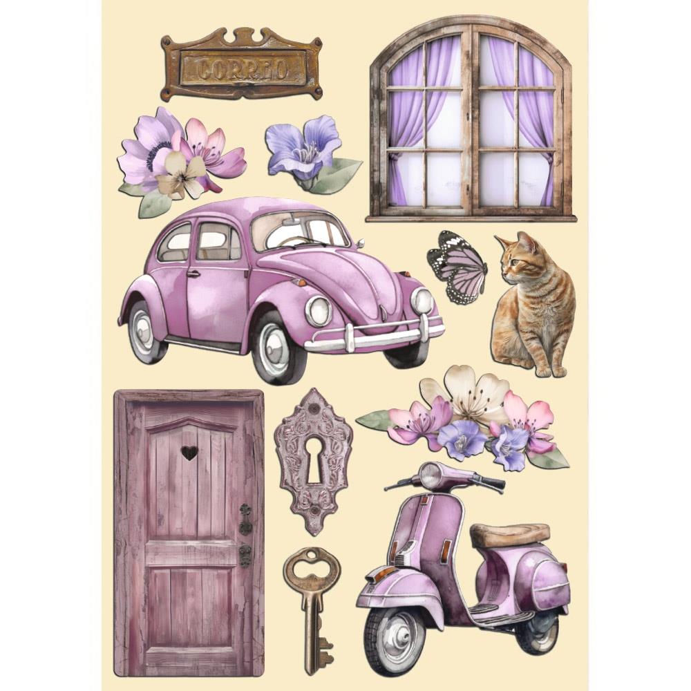 Stamperia Lavender A5 Colored Wooden Shapes (5A0027GN1G9TV)