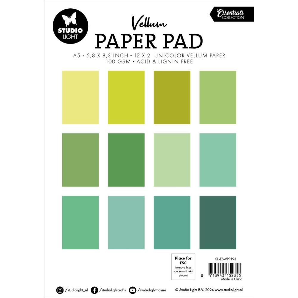 Studio Light Vellum Essentials 5.83"X8.25" Paper Pad: Nr. 193 (5A0023KR1G6JK)