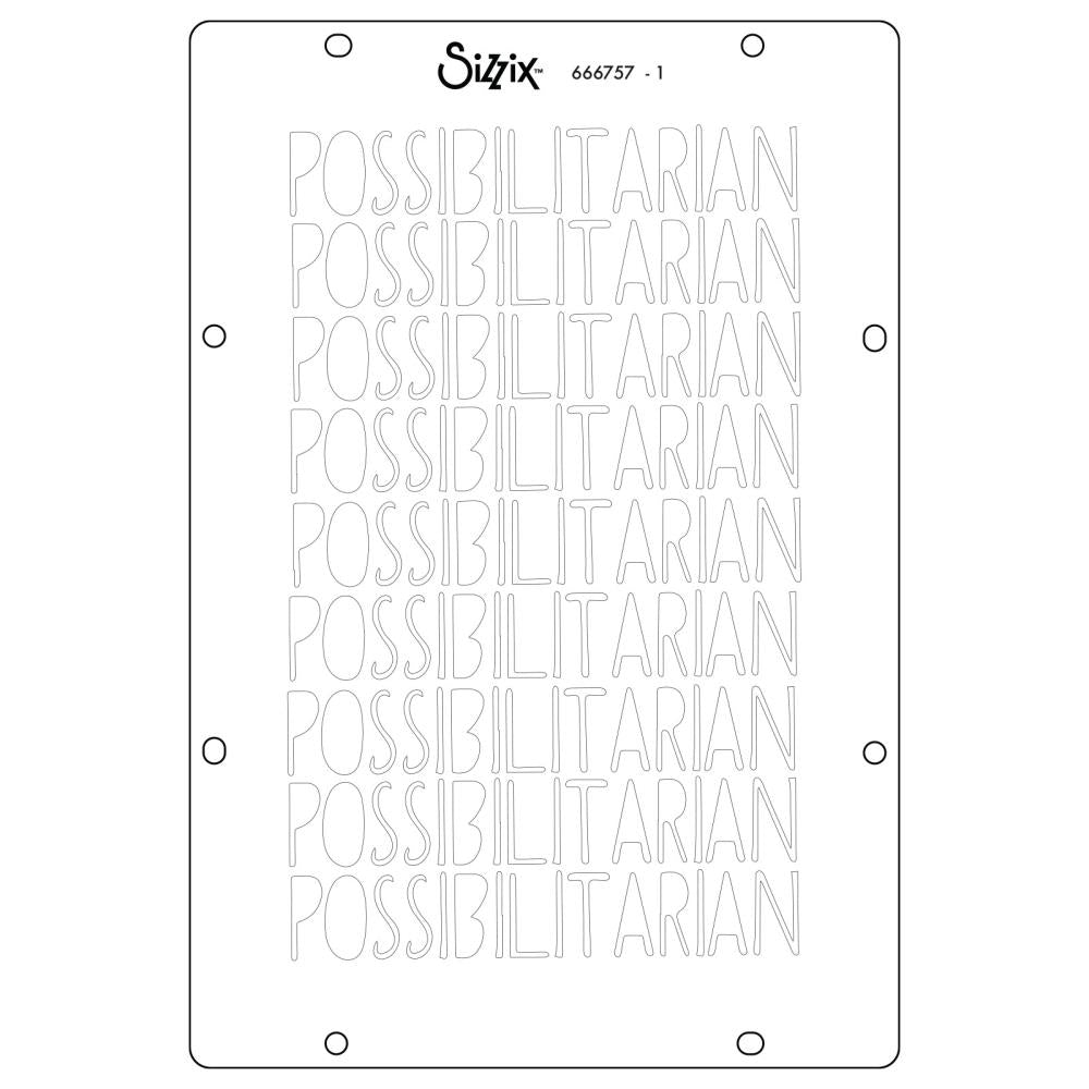 Sizzix Clear Stamp Set W/Stencils: Possibilitarian, 16/Pkg, By Cat Kerr (5A002BLG1GF2Z)