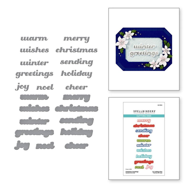 Spellbinders Home For The Holidays Etched Dies: Christmas Greetings (5A002C771GFRD)