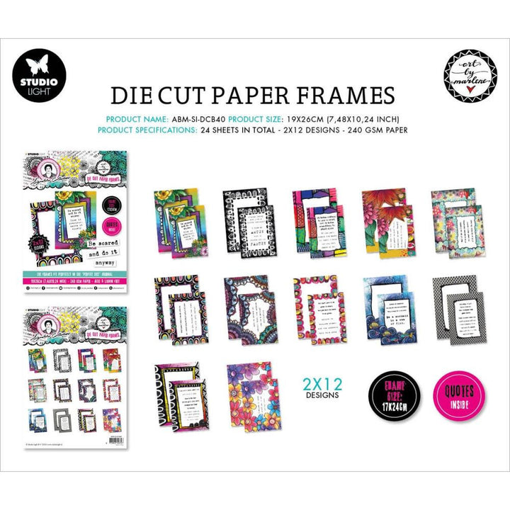 Art By Marlene Die-Cut: Nr.40 Die-Cut Paper Frames, 24/Pkg (ABMDCB40)